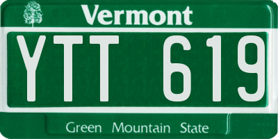 VT license plate YTT619