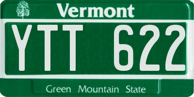 VT license plate YTT622