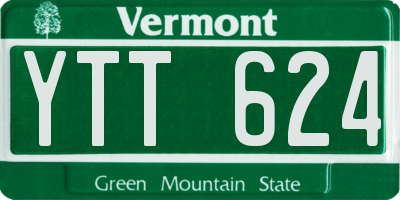 VT license plate YTT624