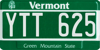 VT license plate YTT625