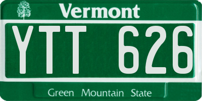 VT license plate YTT626