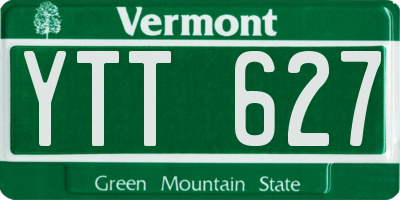VT license plate YTT627