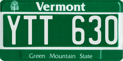 VT license plate YTT630