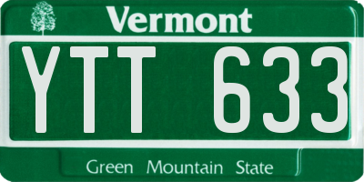 VT license plate YTT633