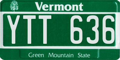 VT license plate YTT636