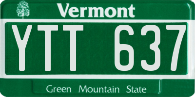 VT license plate YTT637