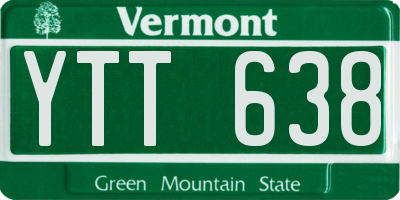 VT license plate YTT638