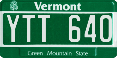 VT license plate YTT640