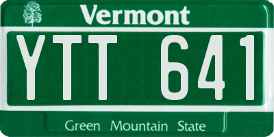 VT license plate YTT641