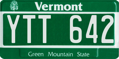 VT license plate YTT642