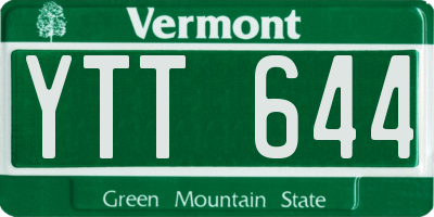 VT license plate YTT644