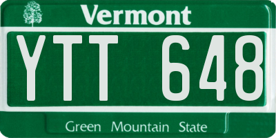 VT license plate YTT648