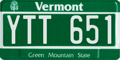 VT license plate YTT651