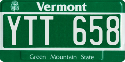 VT license plate YTT658
