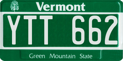 VT license plate YTT662