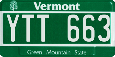 VT license plate YTT663