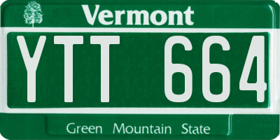 VT license plate YTT664