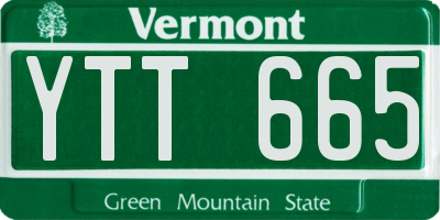 VT license plate YTT665
