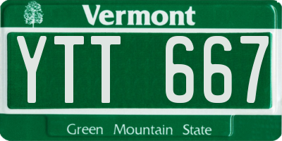 VT license plate YTT667