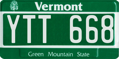 VT license plate YTT668