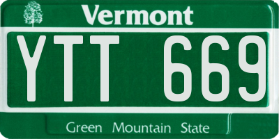 VT license plate YTT669