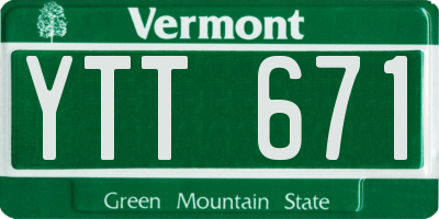 VT license plate YTT671