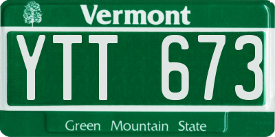 VT license plate YTT673
