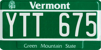 VT license plate YTT675
