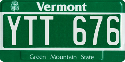 VT license plate YTT676
