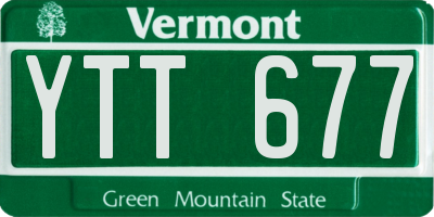VT license plate YTT677