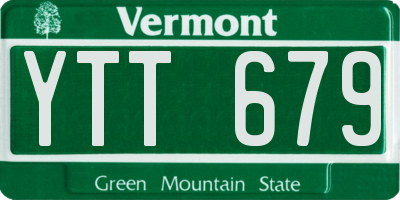 VT license plate YTT679