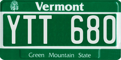 VT license plate YTT680