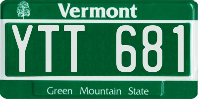 VT license plate YTT681