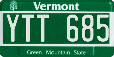 VT license plate YTT685