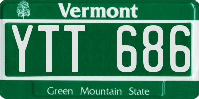 VT license plate YTT686