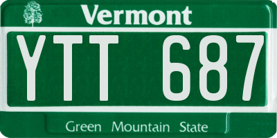 VT license plate YTT687