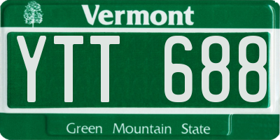 VT license plate YTT688