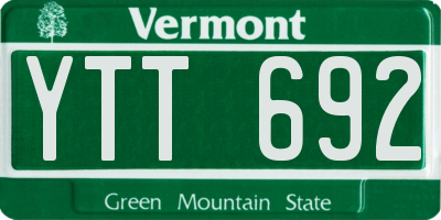 VT license plate YTT692