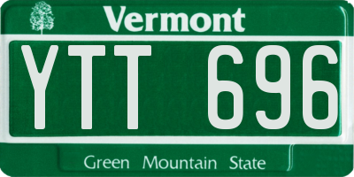 VT license plate YTT696