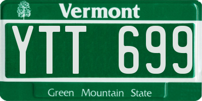 VT license plate YTT699