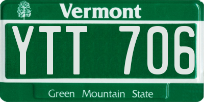 VT license plate YTT706