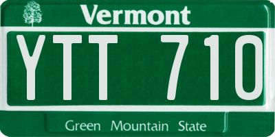VT license plate YTT710