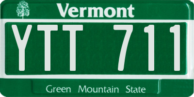 VT license plate YTT711