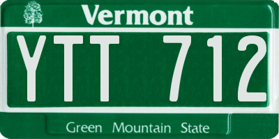 VT license plate YTT712