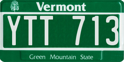 VT license plate YTT713