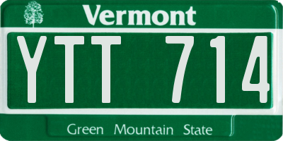 VT license plate YTT714
