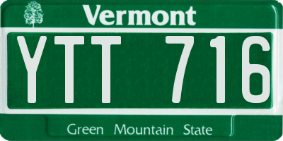 VT license plate YTT716