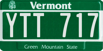 VT license plate YTT717