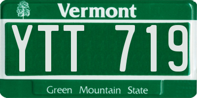 VT license plate YTT719