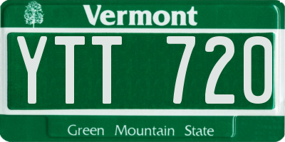 VT license plate YTT720